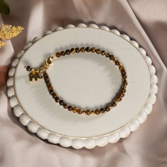 Bracelet Adjustable Handmade Clear Crystal tiger eye stone multicolored Gift - Picture 3 of 6